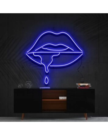 Lips Dripping Neon Sign for Bold Statements