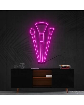Makeup Brushes Neon Sign for Beauty Studios