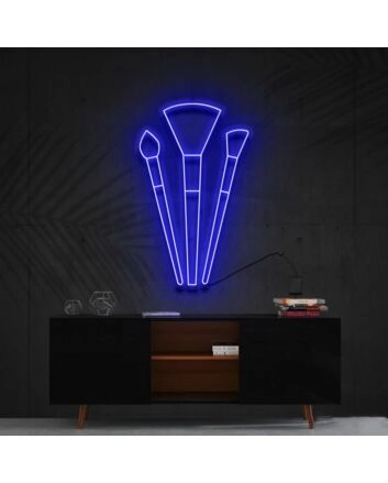 Makeup Brushes Neon Sign for Beauty Studios