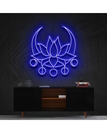 Moon Lotus Neon Sign for Peaceful and Zen Spaces