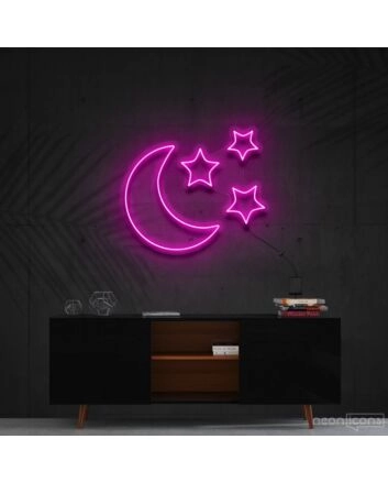 Moongazing Neon Sign for Whimsical Decor