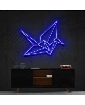 Origami Swan Neon Sign for Artistic and Modern Decor