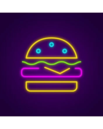 Cheeseburger Neon Sign for Restaurants and Diners