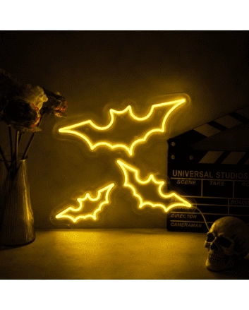 Bats Neon Sign for Halloween Decor