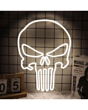 Skull Sign Neon Sign for Halloween and Bold Decor