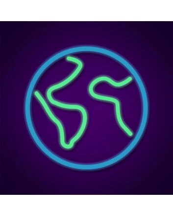 Planet Neon Sign for Space Themed Decor