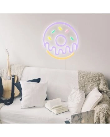 Donut Neon Sign for Food Lovers and Kitchens