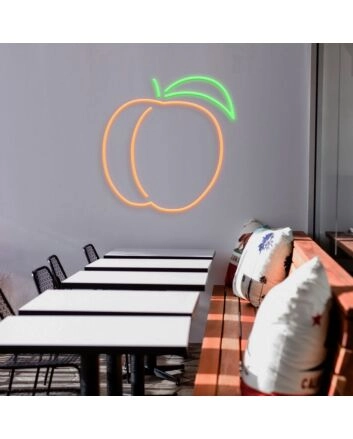 Peach Neon Sign for Whimsical and Nature Decor