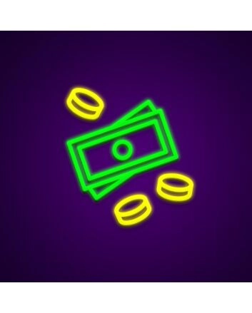 Money Neon Sign for Wealth Themed Decor