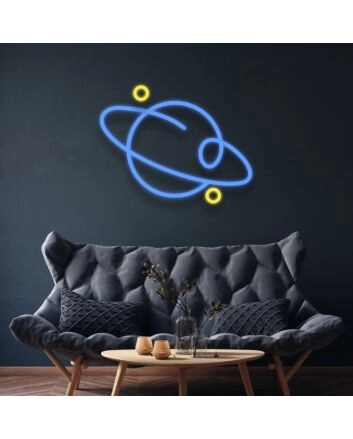 Planet Sign Neon Sign for Space Enthusiasts