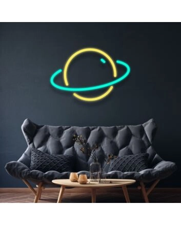 Planet Neon Sign for Space Themes