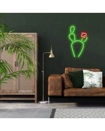 Cactus Neon Sign for Desert Themes