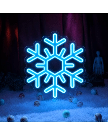 Snowflake Neon Sign for Winter Decor