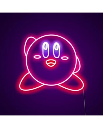 Kirby Neon Sign Ideal for game rooms and kids' spaces
