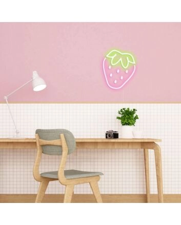 Strawberry Neon Sign Perfect for adding a sweet touch to kitchens and cafes