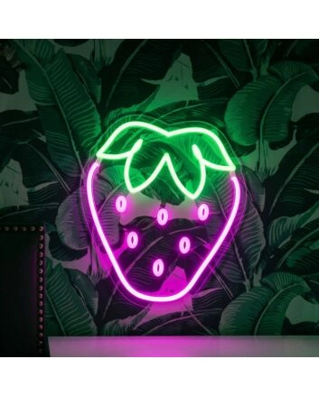Strawberry Neon Sign Perfect for adding a sweet touch to kitchens and cafes