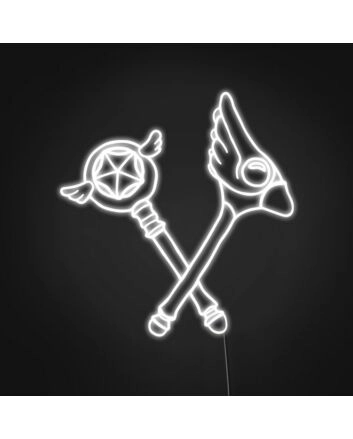 Sakura Wands Neon Sign Add a touch of cherry blossom magic