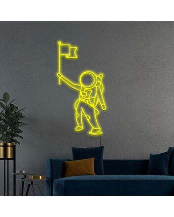 Landed Astronaut Neon Sign Perfect for space enthusiasts