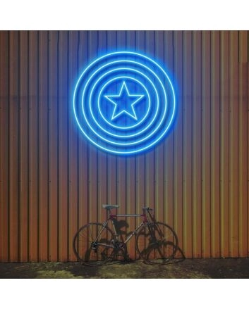 Captain America Shield Neon Sign Great for Marvel enthusiasts
