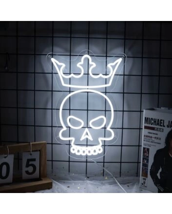 King Skull With Crown Neon Sign Add a regal, edgy vibe to your space