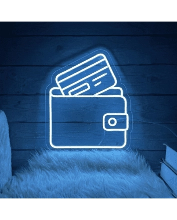 &#39;Wallet&#39; neon sign