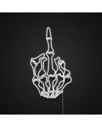 Skeleton Middle Finger Neon Sign Add an edgy, rebellious touch