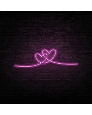 Double Heart Neon Sign Perfect for romantic and loving spaces