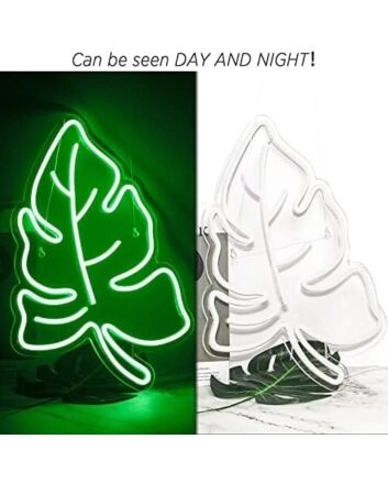 Green Leaves Neon Sign Home Natural Vibes
