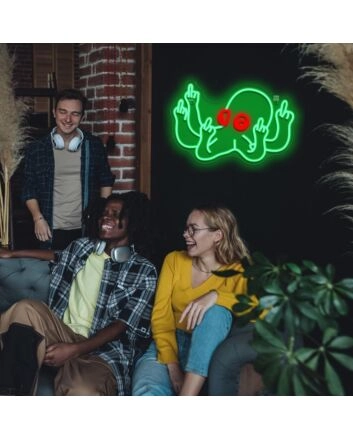 Green Octopus with Red Eyes Neon Sign Kids Room Fun