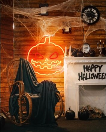Halloween Pumpkins Neon Sign Trick or Treat