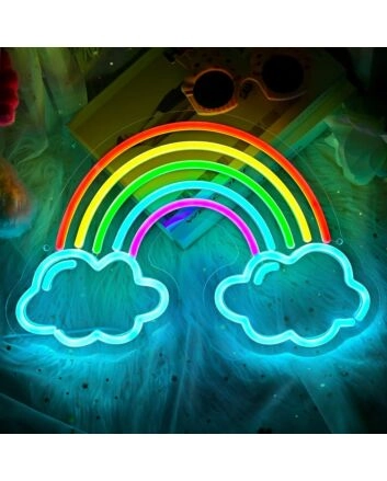 Lucky Rainbow Neon Sign Kids Room Joy