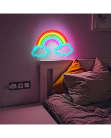 Lucky Rainbow Neon Sign Kids Room Joy