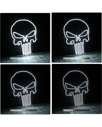 Skull Multicolor Bedroom Neon Sign Edgy Room Decor
