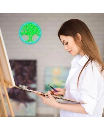 Towering Trees Neon Sign Nature Inspired