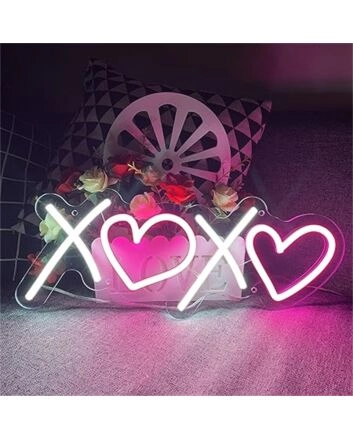 Brighten up Your Bedroom, Bar, or Wedding Ceremony with the Aesthetic Bedroom Xoxo With Heart LED Neon Sign