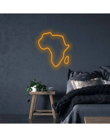 Brighten Your Space: Africa Continent LED Neon Sign for Home, Office, Bars, Weddings, and Celebrations.