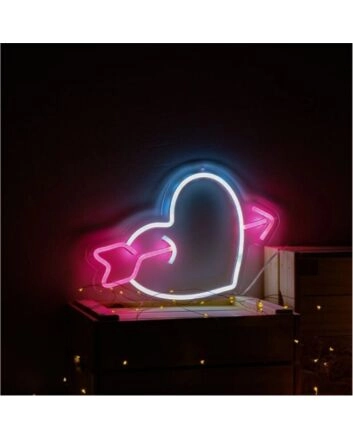 Brighten Your Love-Themed Celebrations and Cozy Corners with Arrow Across Heart LED Neon Sign