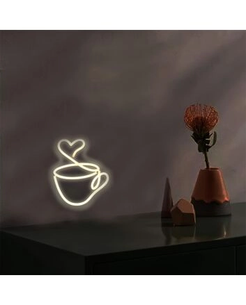 Brighten Up Your Café, Kitchen, or Wedding with the Coffee Cup Neon Sign Coffee Bar LED Neon Light.