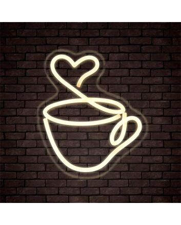 Brighten Up Your Café, Kitchen, or Wedding with the Coffee Cup Neon Sign Coffee Bar LED Neon Light.