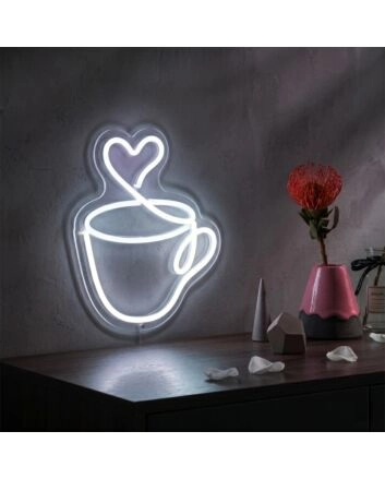 Brighten Up Your Café, Kitchen, or Wedding with the Coffee Cup Neon Sign Coffee Bar LED Neon Light.