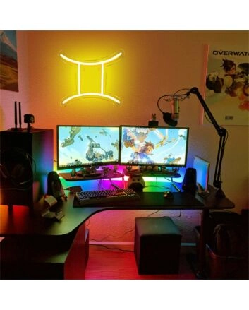 Brighten Up Your Bar, Office, and Home Decor with the Versatile Constellation Gemini LED Neon Sign.