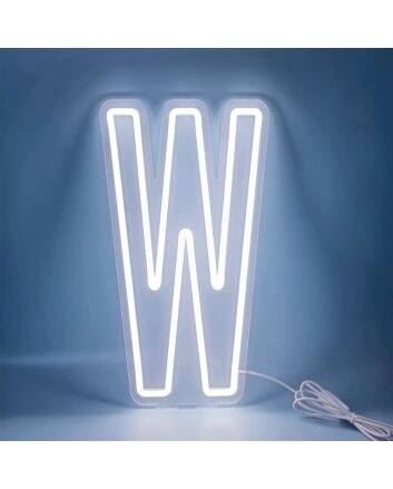Elevate your office, bar, or wedding ambiance with the Customized LED Neon Light Letter W LED Neon Sign.