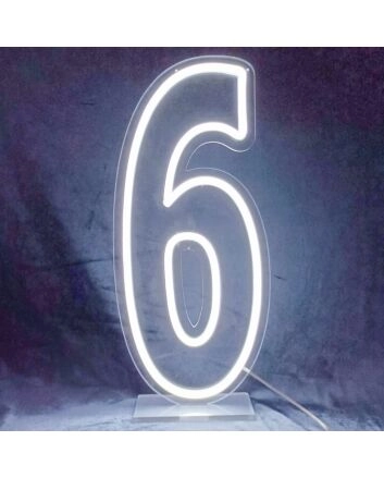 Brighten Your Celebration: Customized LED Neon Light Number 6 Birthday LED Neon Sign for Unforgettable Home, Office, and Bar Birthdays
