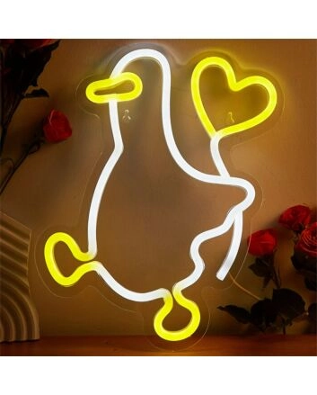 Brighten Up Your Space: Duck Shaped LED Neon Sign Perfect for Home Decor, Bars, and Festive Events.
