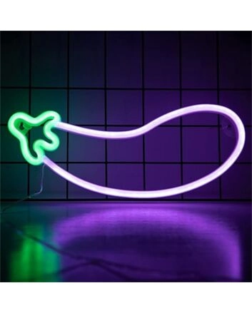 Eggplant LED Neon Lights Sign: Perfect for Jazzing Up Your Kitchen, Adding Fun to Bars, and Celebrating at Weddings.