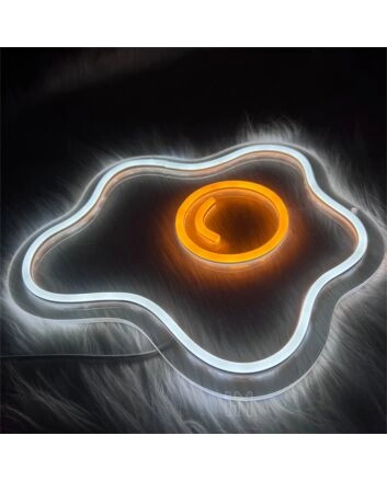 Brighten Up Your Kitchen, Diner, or Breakfast Nook with the Whimsical Fried Egg LED Neon Sign