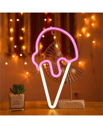 Brighten Your Space with Ice Cream LED Neon Sign - Perfect for Home Decor, Bars, and Playrooms