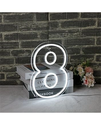 Celebrate in Style: LED Neon Birthday Number 8 LED Neon Sign Perfect for Birthdays, Anniversary Celebrations, and Themed Events.