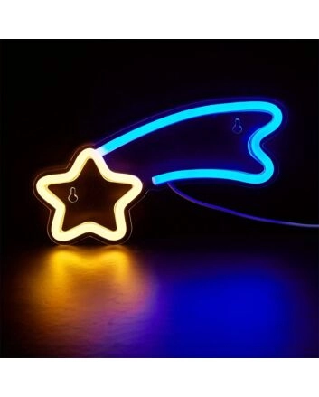 Brighten Up Your Space: Meteor Shape Multicolor LED Neon Sign Perfect for Home Décor, Office Ambiance, Storefronts, Bars, Weddings, and Celebrations.