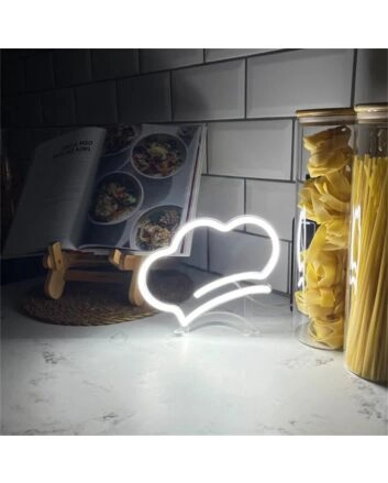 Brighten Your Kitchen or Culinary Event with the Mini Chef Hat LED Neon Sign.